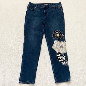 So Slimming By Chico’s Flower Jeans